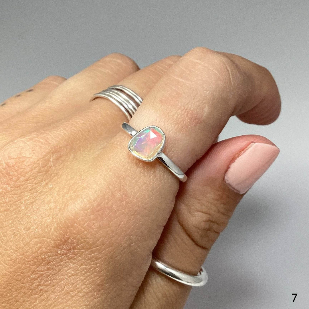 Faceted Ethiopian Fire Opal Ring-Rocks and Gems Canada