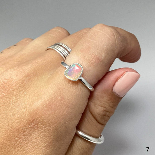 Faceted Ethiopian Fire Opal Ring-Rocks and Gems Canada