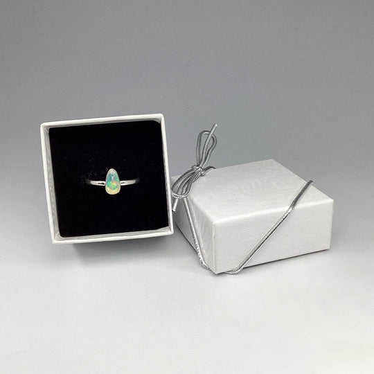 Faceted Ethiopian Fire Opal Ring-Rocks and Gems Canada