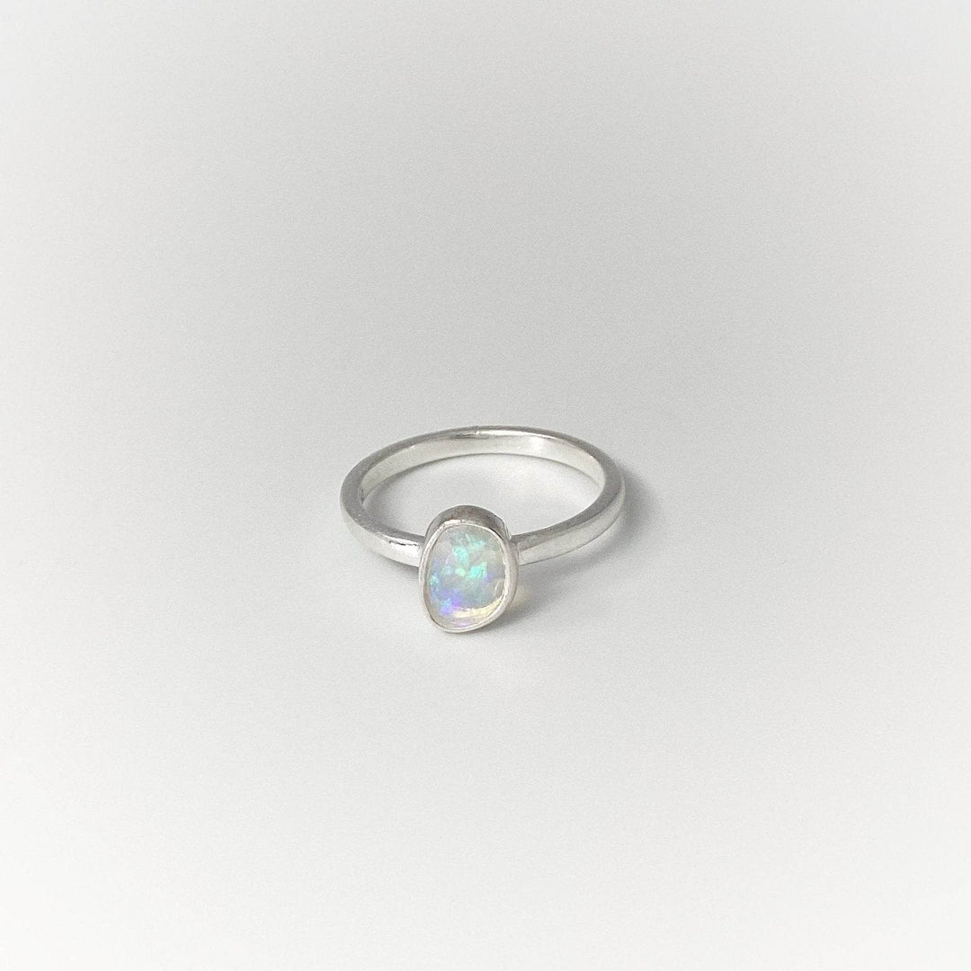 Faceted Ethiopian Fire Opal Ring-Rocks and Gems Canada