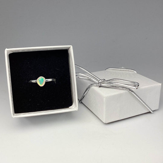 Faceted Ethiopian Fire Opal Ring-Rocks and Gems Canada