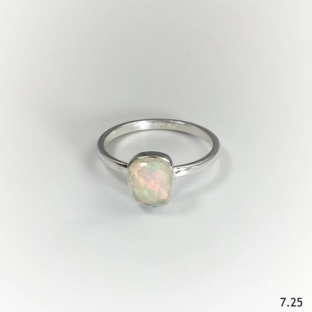 Faceted Ethiopian Fire Opal Ring-Rocks and Gems Canada