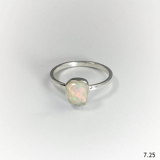 Faceted Ethiopian Fire Opal Ring-Rocks and Gems Canada