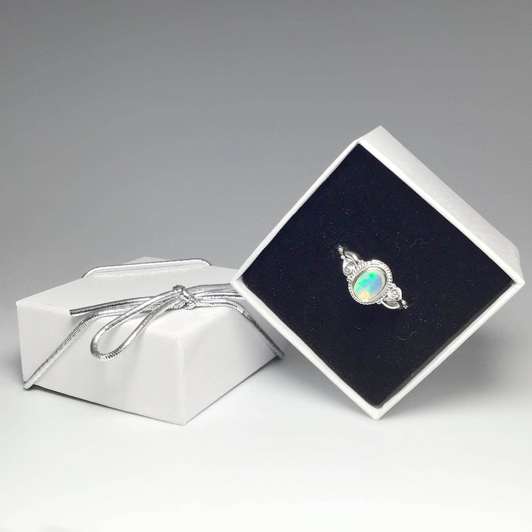 Faceted Ethiopian Fire Opal Ring-Rocks and Gems Canada