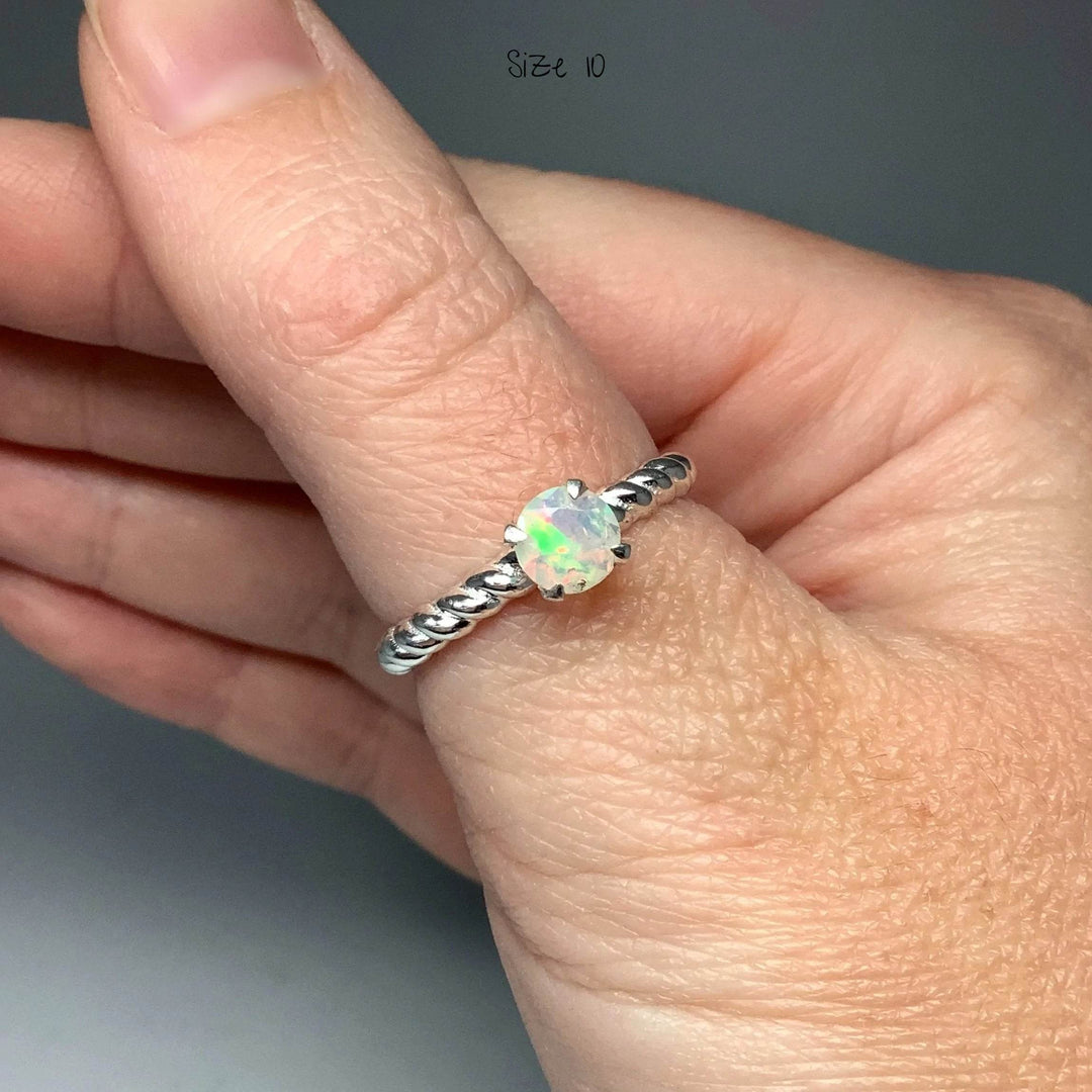 Faceted Ethiopian Fire Opal Ring-Rocks and Gems Canada