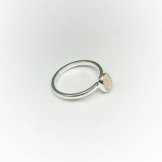 Faceted Ethiopian Fire Opal Ring-Rocks and Gems Canada