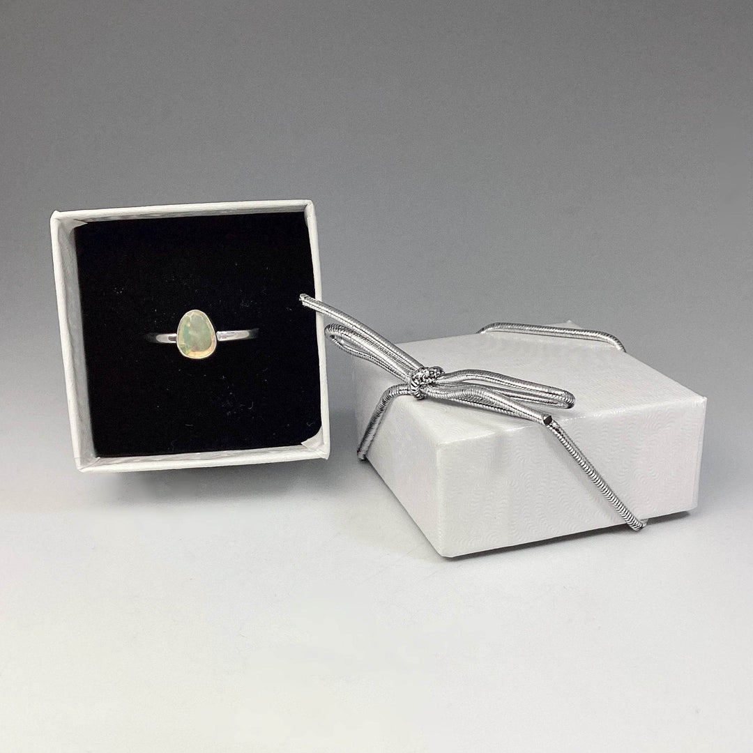 Faceted Ethiopian Fire Opal Ring-Rocks and Gems Canada
