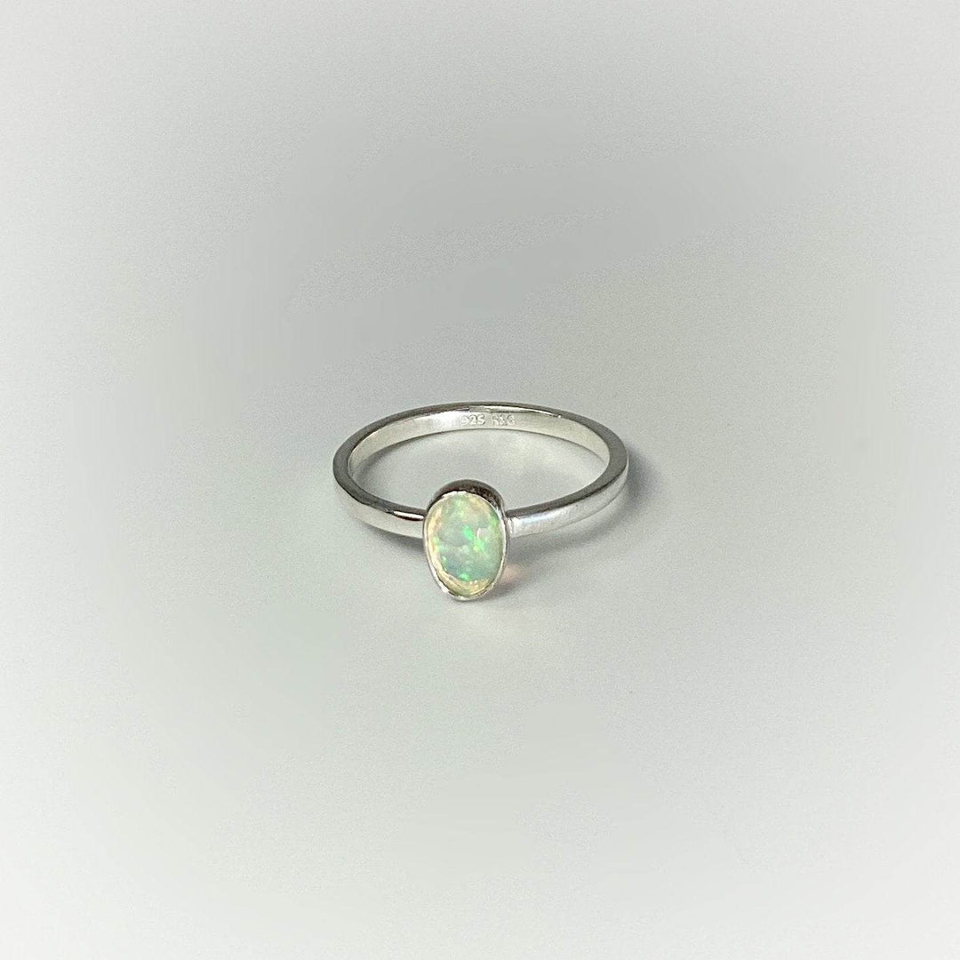 Faceted Ethiopian Fire Opal Ring-Rocks and Gems Canada