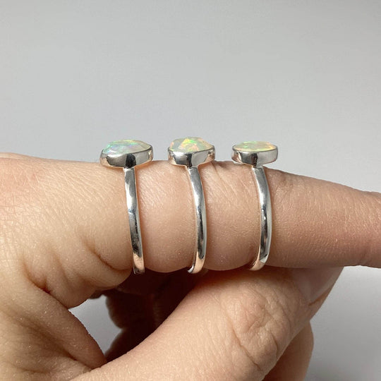 Faceted Ethiopian Fire Opal Ring-Rocks and Gems Canada