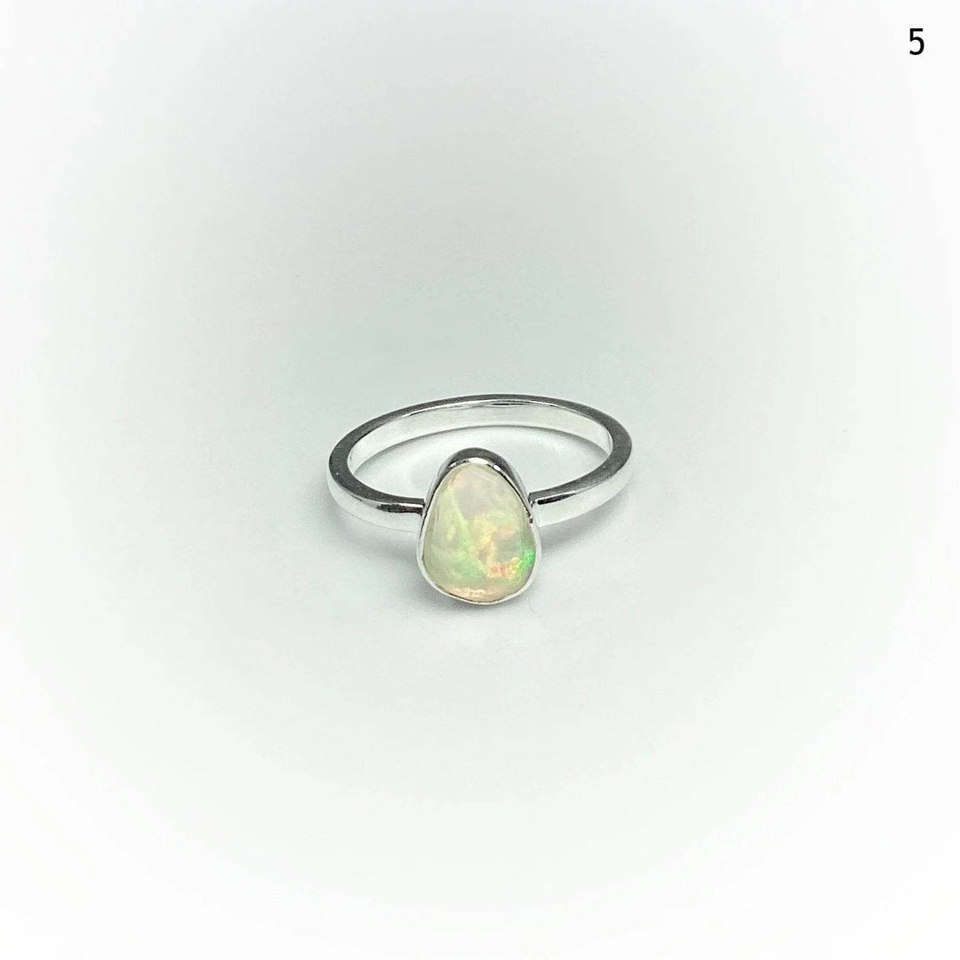 Faceted Ethiopian Fire Opal Ring-Rocks and Gems Canada