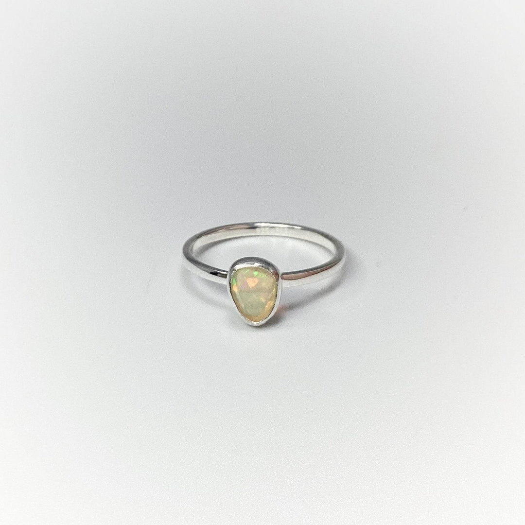 Faceted Ethiopian Fire Opal Ring-Rocks and Gems Canada