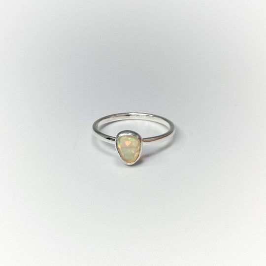 Faceted Ethiopian Fire Opal Ring-Rocks and Gems Canada