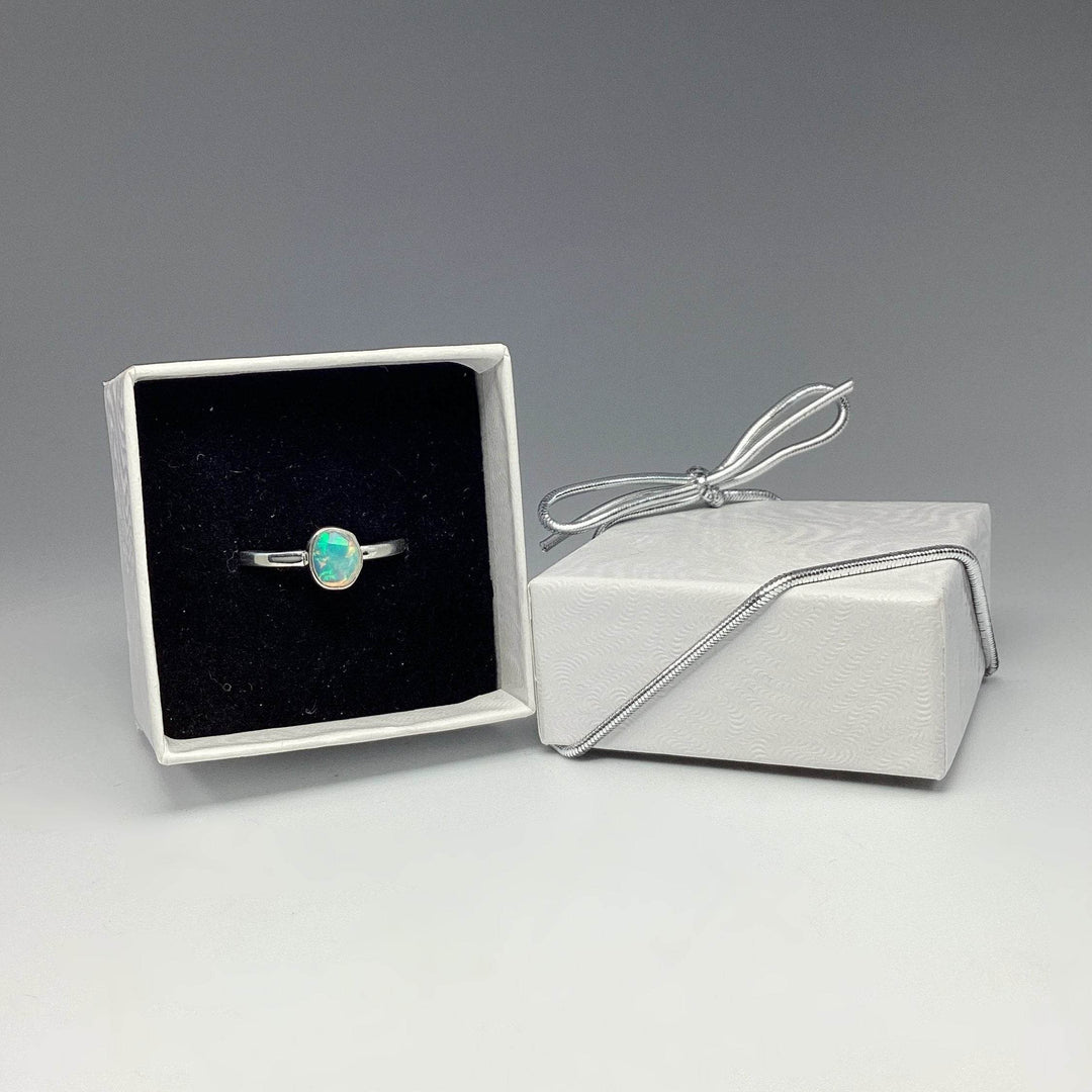 Faceted Ethiopian Fire Opal Ring-Rocks and Gems Canada