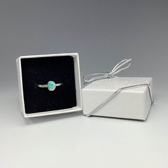 Faceted Ethiopian Fire Opal Ring-Rocks and Gems Canada