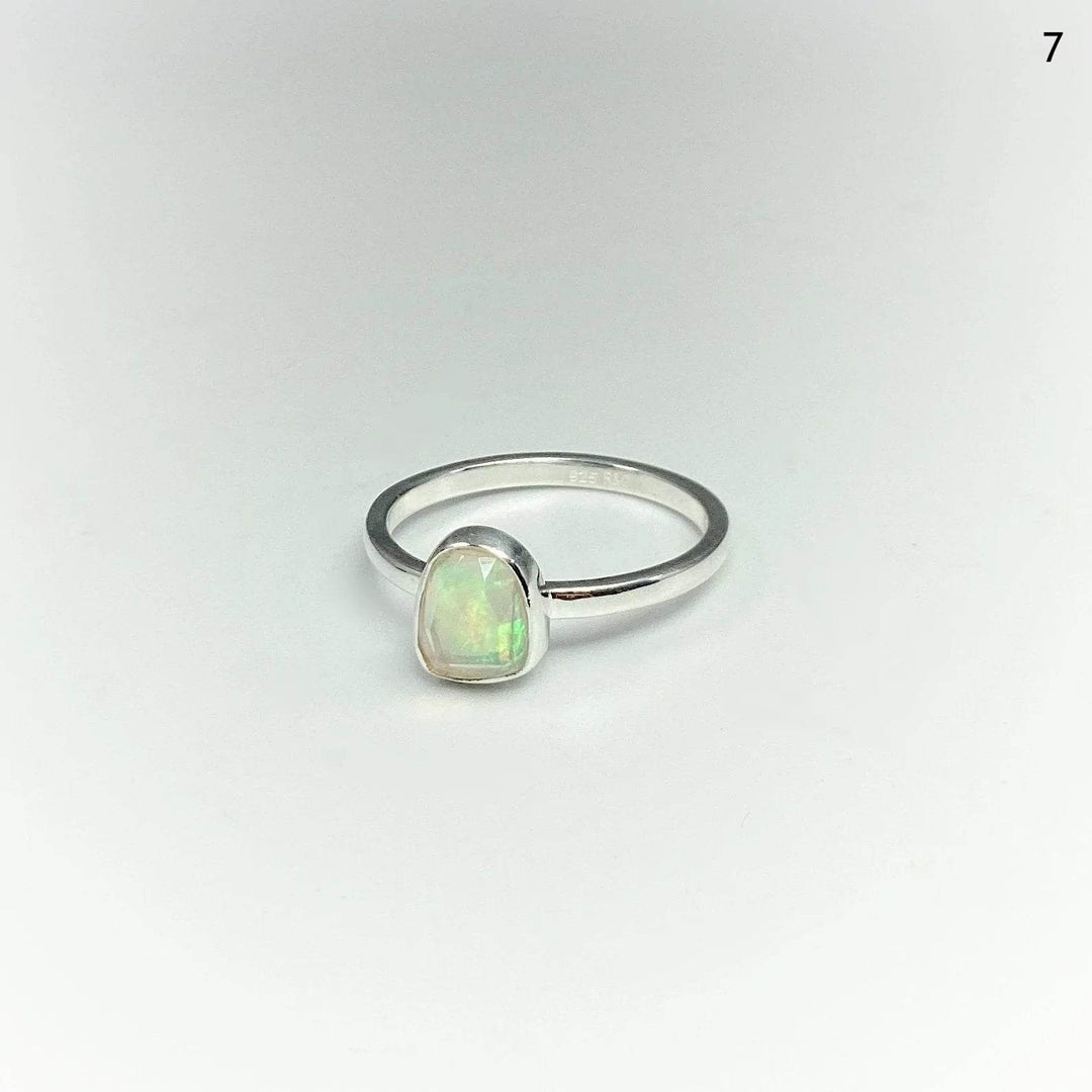 Faceted Ethiopian Fire Opal Ring-Rocks and Gems Canada