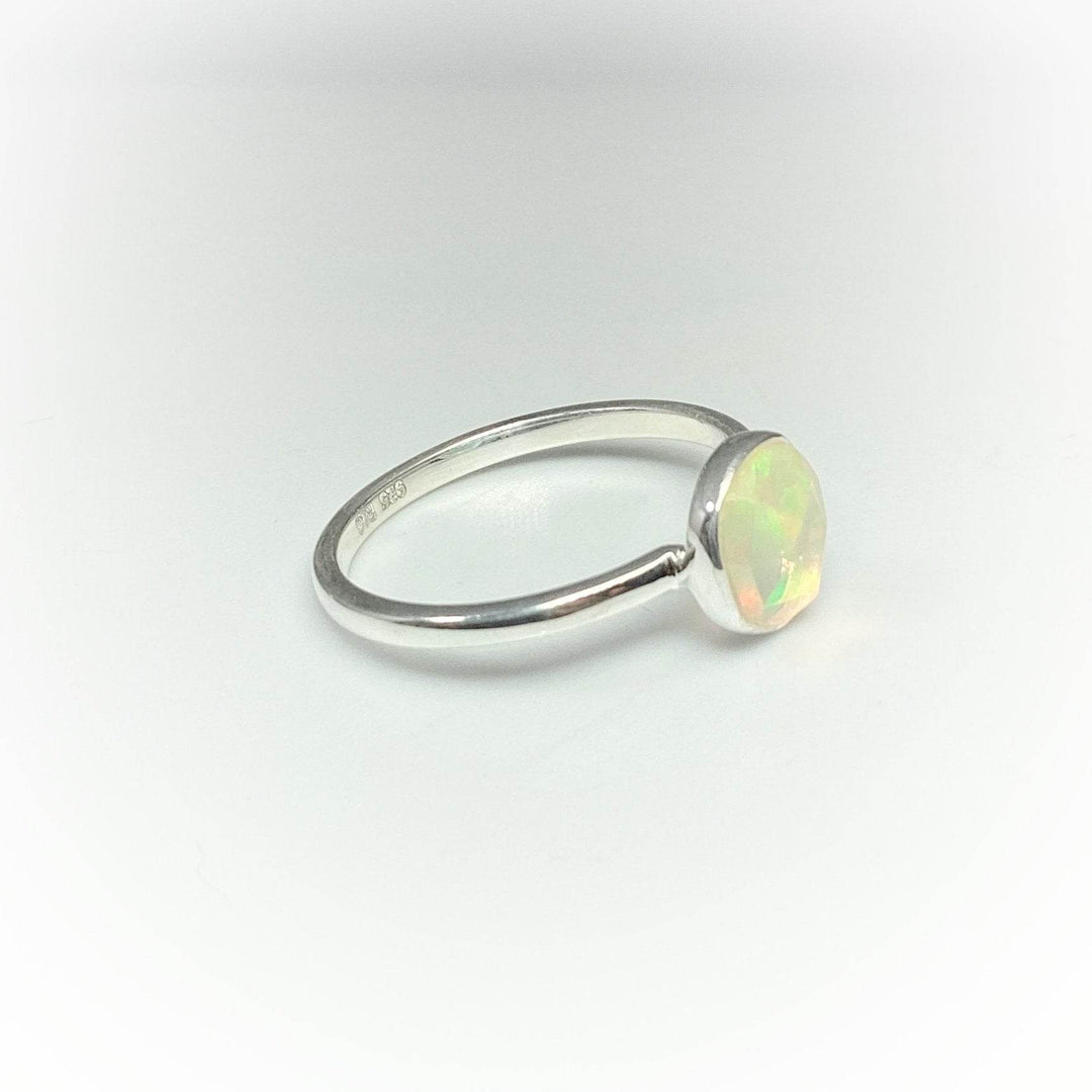 Faceted Ethiopian Fire Opal Ring-Rocks and Gems Canada