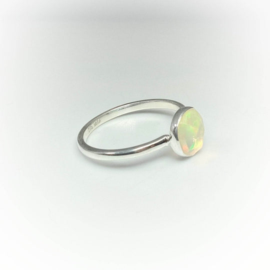 Faceted Ethiopian Fire Opal Ring-Rocks and Gems Canada