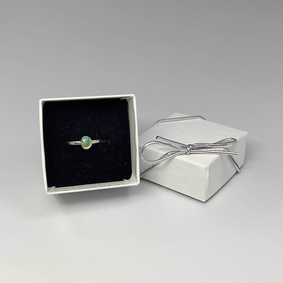 Faceted Ethiopian Fire Opal Ring-Rocks and Gems Canada