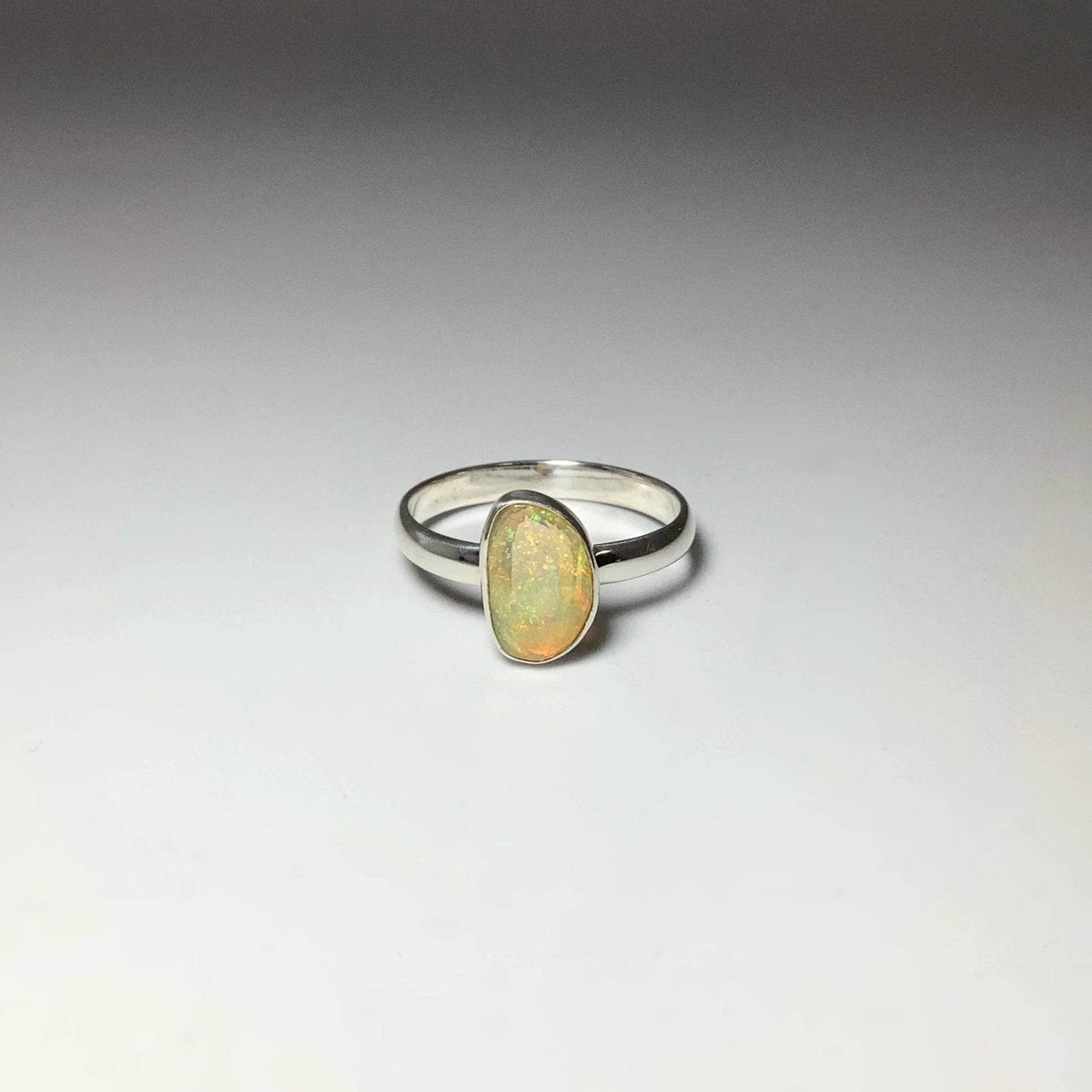 Faceted Ethiopian Fire Opal Ring-Rocks and Gems Canada