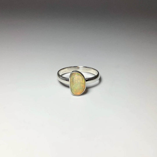 Faceted Ethiopian Fire Opal Ring-Rocks and Gems Canada