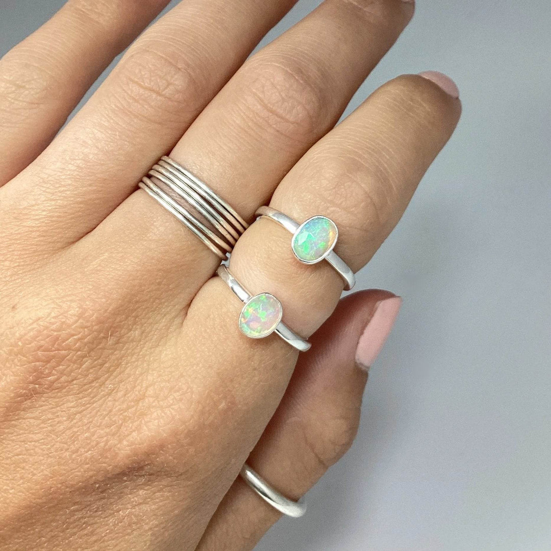 Faceted Ethiopian Fire Opal Ring-Rocks and Gems Canada