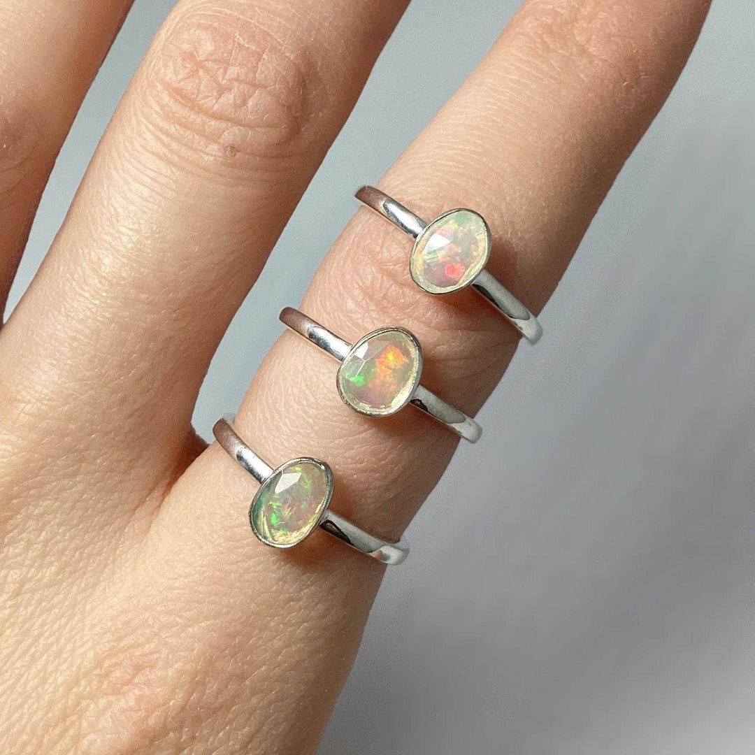 Faceted Ethiopian Fire Opal Ring-Rocks and Gems Canada