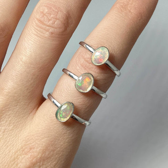 Faceted Ethiopian Fire Opal Ring-Rocks and Gems Canada