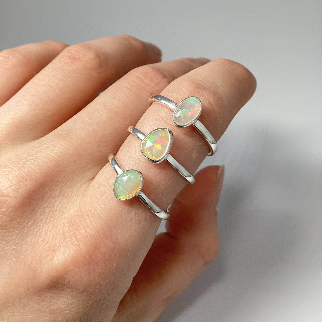 Faceted Ethiopian Fire Opal Ring-Rocks and Gems Canada