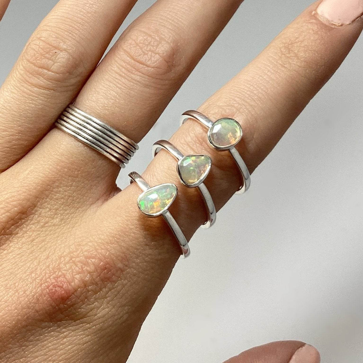 Faceted Ethiopian Fire Opal Ring-Rocks and Gems Canada