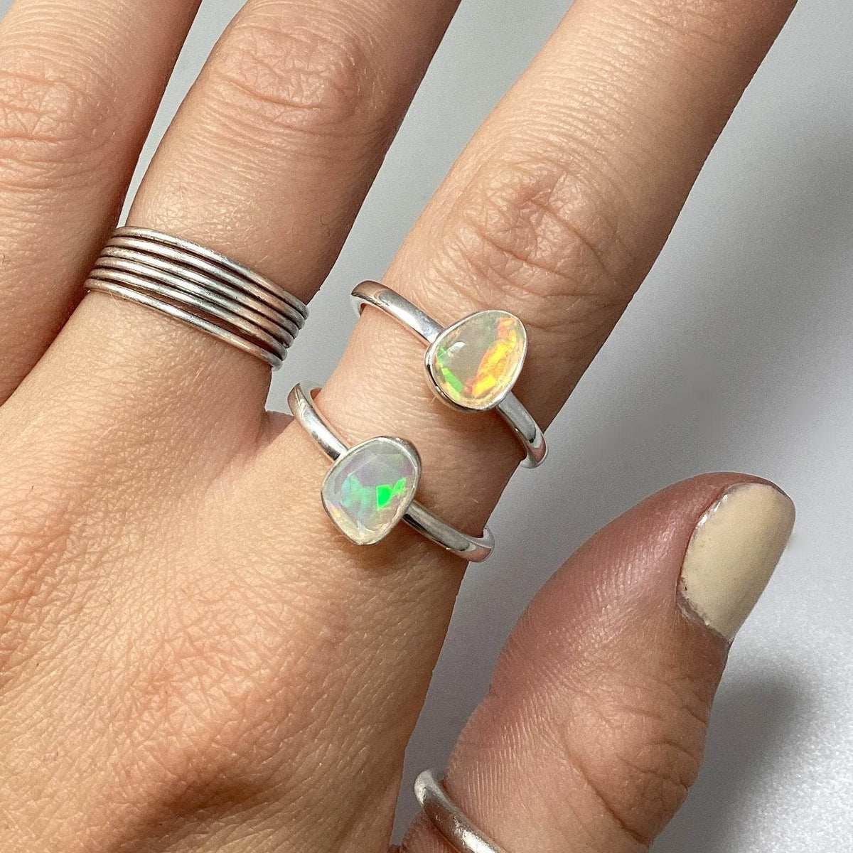 Faceted Ethiopian Fire Opal Ring-Rocks and Gems Canada