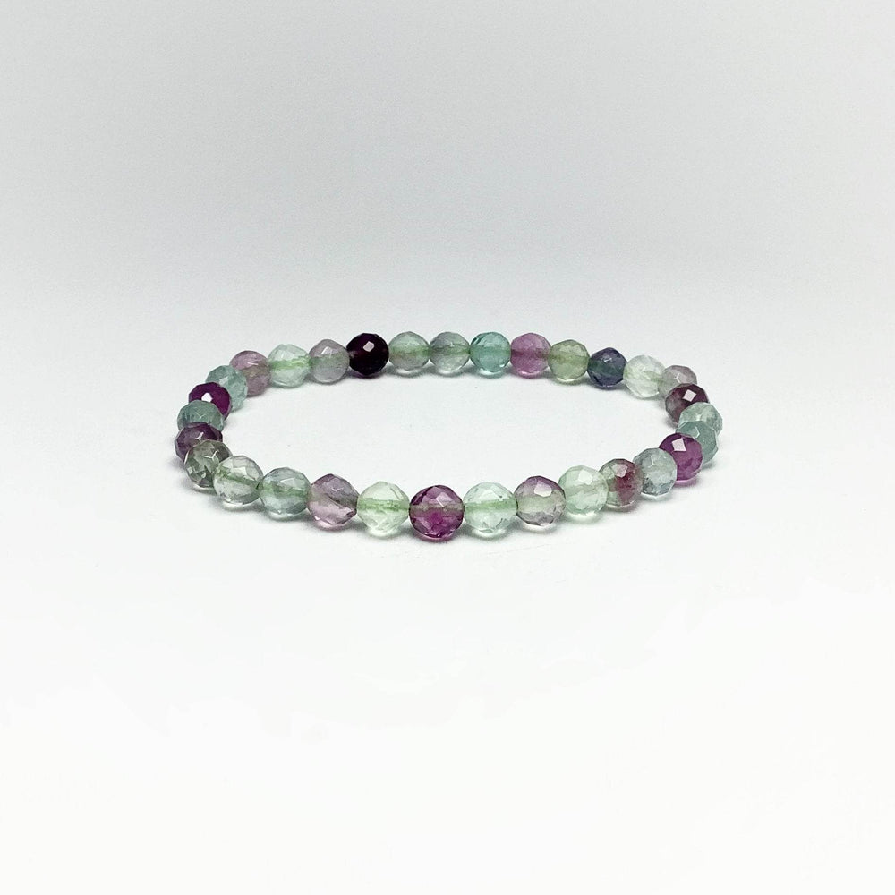 Fluorite Faceted Beaded Bracelet-Rocks and Gems Canada