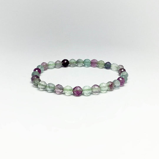 Fluorite Faceted Beaded Bracelet-Rocks and Gems Canada