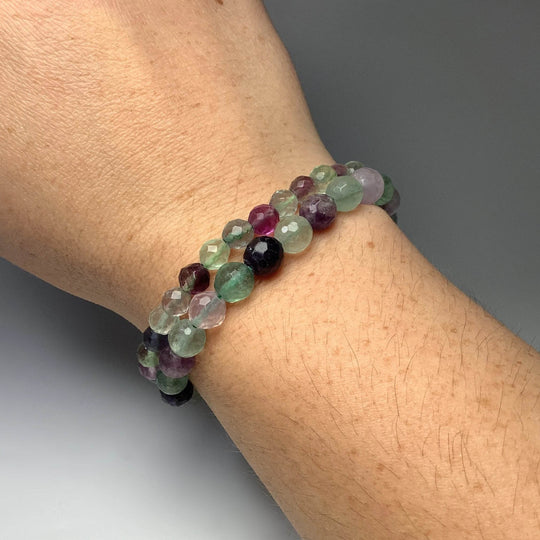 Fluorite Faceted Beaded Bracelet-Rocks and Gems Canada
