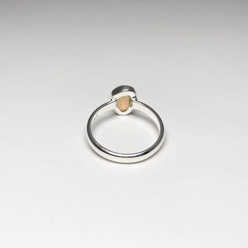 Freeform Faceted Ethiopian Fire Opal Ring-Rocks and Gems Canada