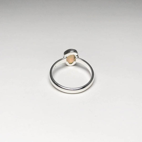 Freeform Faceted Ethiopian Fire Opal Ring-Rocks and Gems Canada