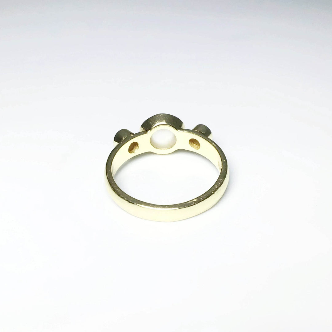 Freshwater Pearl and Rose Quartz Ring-Rocks and Gems Canada