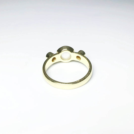 Freshwater Pearl and Rose Quartz Ring-Rocks and Gems Canada