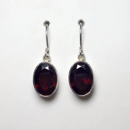 Garnet Dangle Earrings-Rocks and Gems Canada