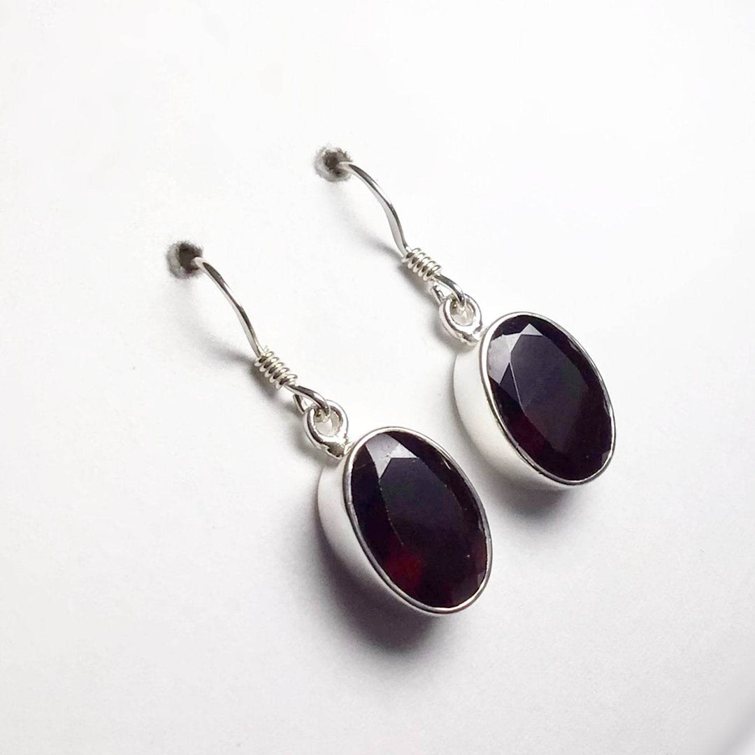 Garnet Dangle Earrings-Rocks and Gems Canada
