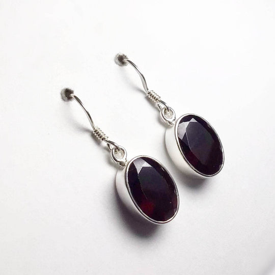 Garnet Dangle Earrings-Rocks and Gems Canada