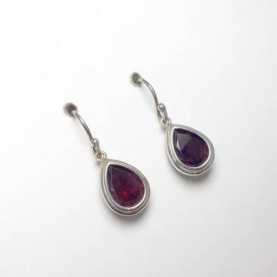 Garnet Dangle Earrings-Rocks and Gems Canada