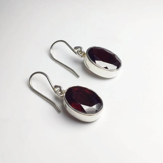 Garnet Dangle Earrings-Rocks and Gems Canada