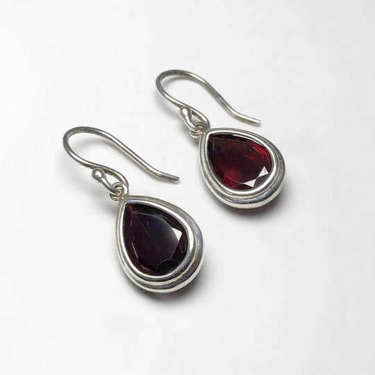 Garnet Dangle Earrings-Rocks and Gems Canada