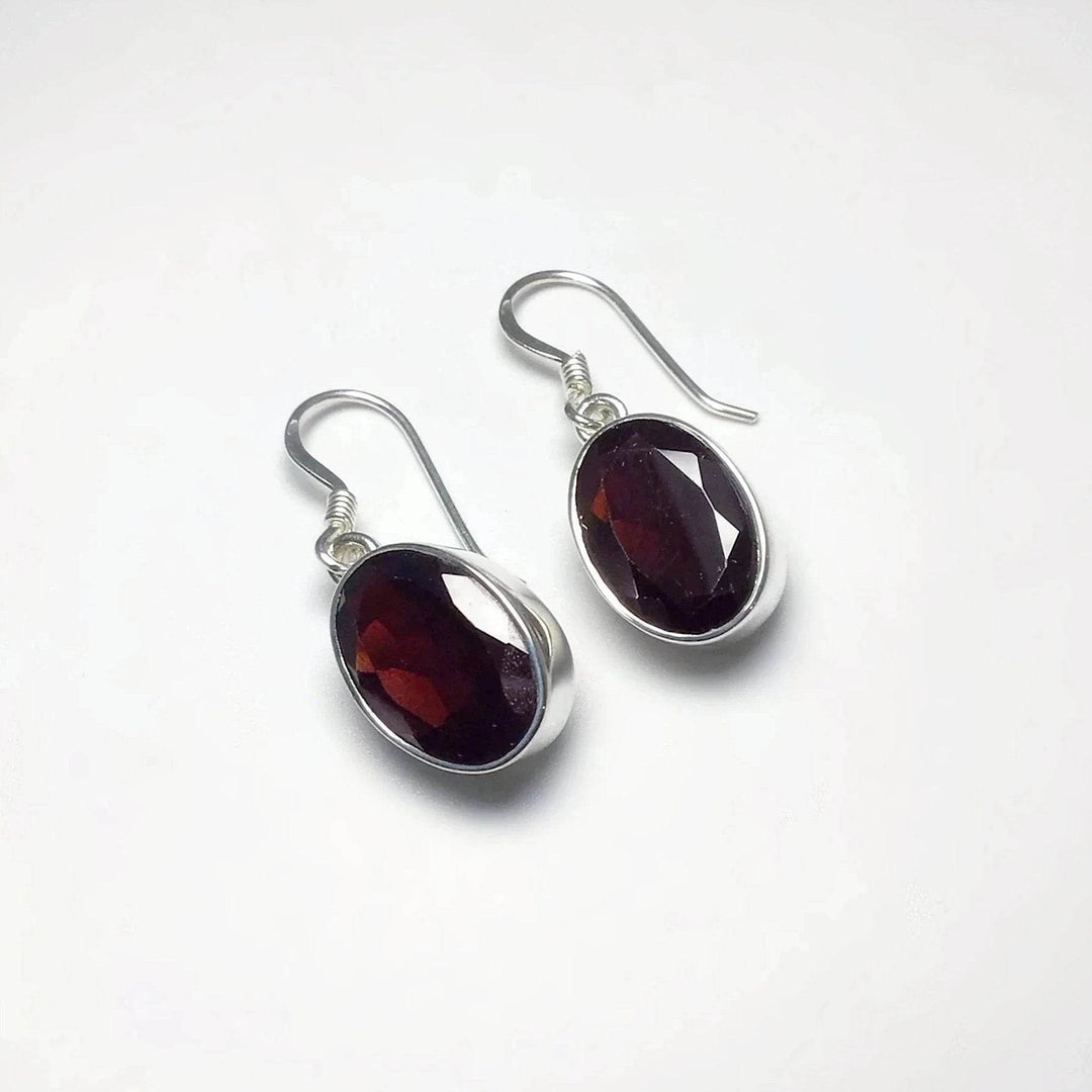 Garnet Dangle Earrings-Rocks and Gems Canada
