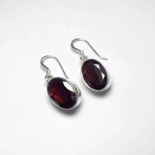 Garnet Dangle Earrings-Rocks and Gems Canada