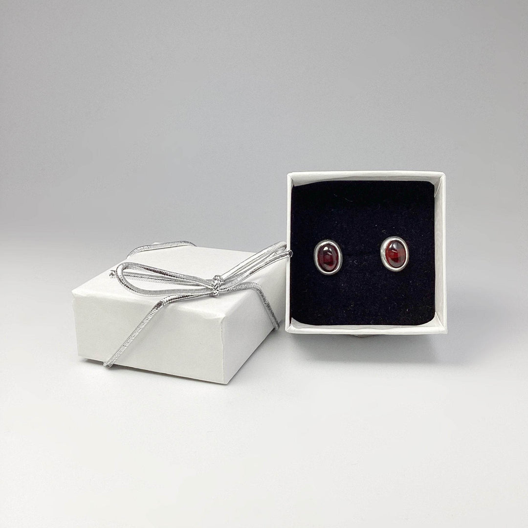 Garnet Stud Earrings-Rocks and Gems Canada