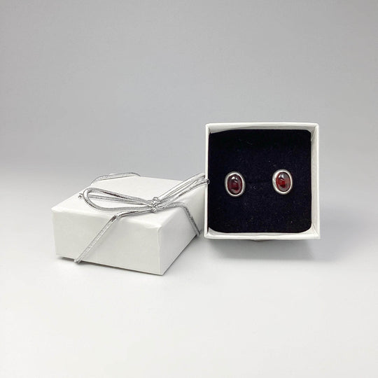 Garnet Stud Earrings-Rocks and Gems Canada
