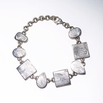Muonionalusta Meteorite Sterling Silver Bracelet