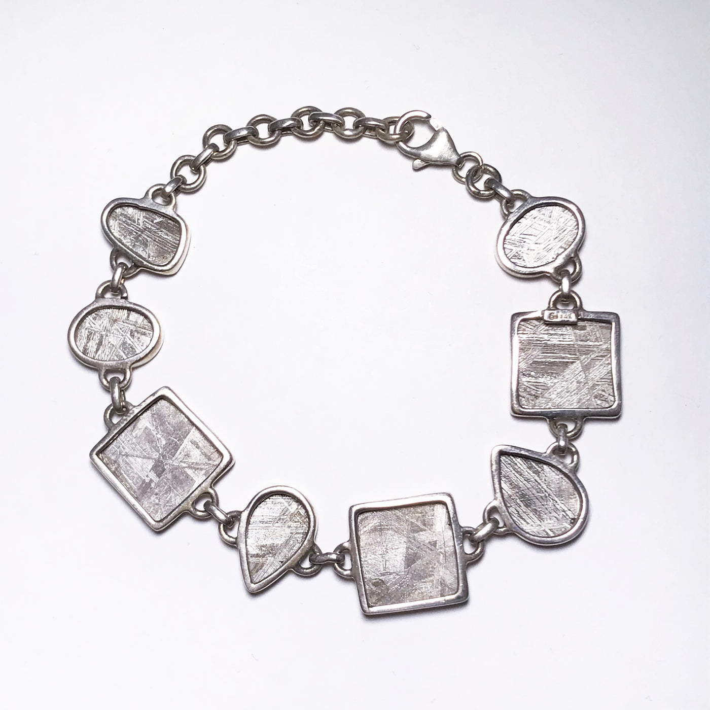 Muonionalusta Meteorite Sterling Silver Bracelet