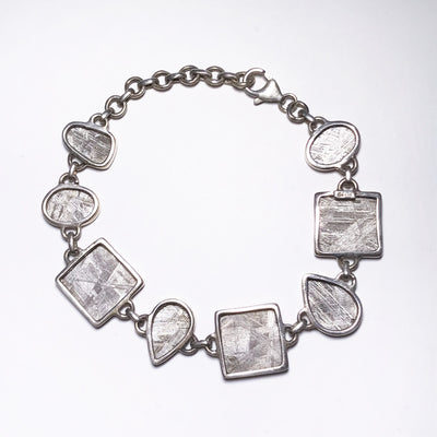 Muonionalusta Meteorite Sterling Silver Bracelet